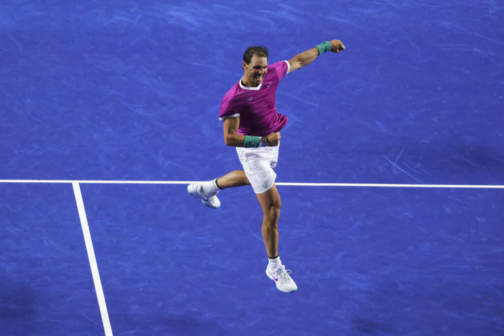 ACAPULCO, MÉXICO. FEBRERO 26 . Rafael Nadal de España, durante el Abierto Mexicano de Tenis 2022 celebrado en la Arena GNP, el 26 de febrero de 2022 en Acapulco, México. (Foto: Marcos Domínguez)